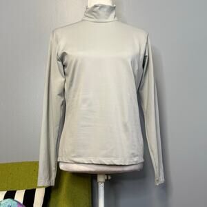 Reebok Light Gray Stretch Mock Neck Athletic Shirt
